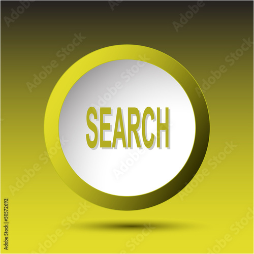 Search. Plastic button. Vector illustration.