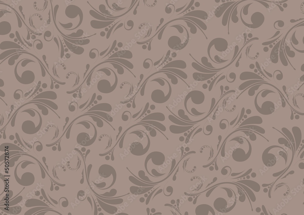 Brown floral background Brown floral background