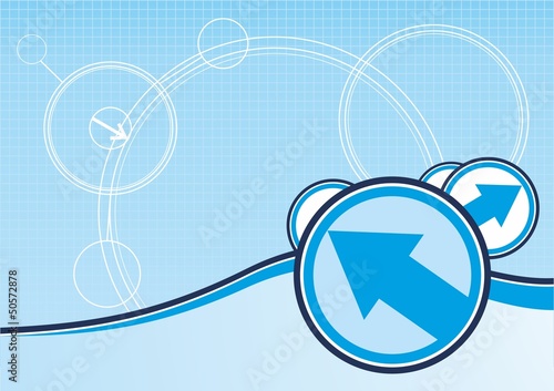 Blue background with round shapes