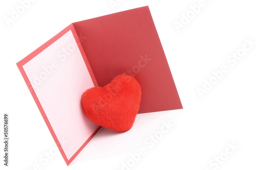 Greeting card and red heart © lucato