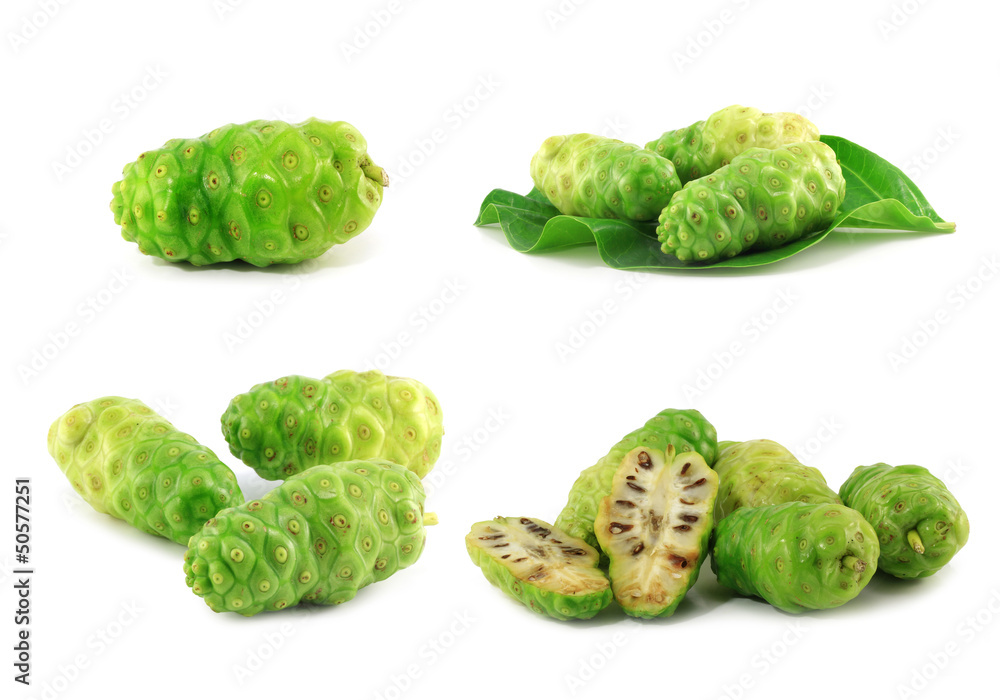 Fototapeta premium Noni fruits on white isolated background