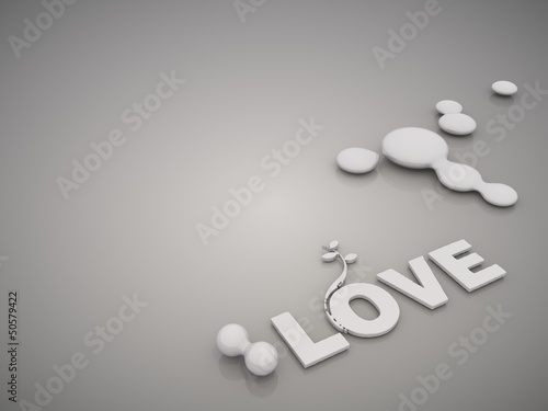 Metallic love symbol in a stylish grey background