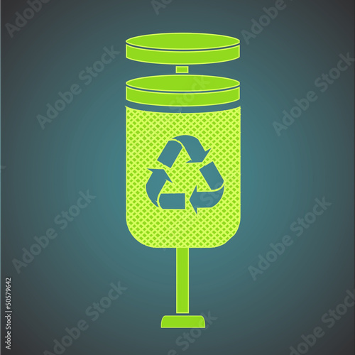 Ecologic icon of bin. 