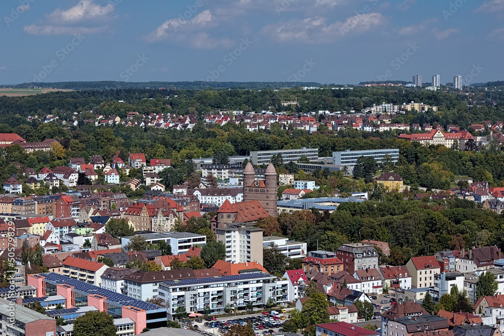 Fototapeta premium View on Ulm with Pauluskirche, Germany