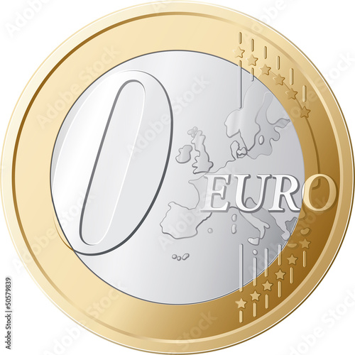 Zero Euro Coin vector