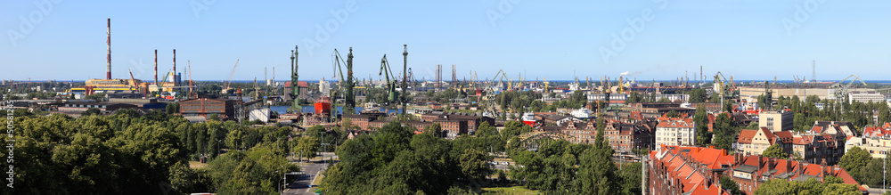 Shipyard and port in Gdansk, Poland