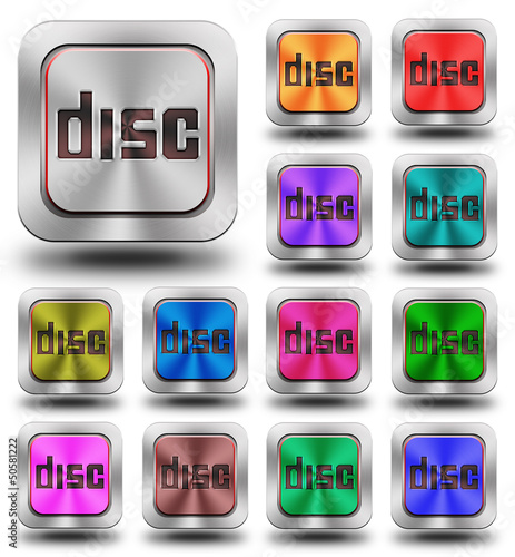 Disc aluminum glossy icons, crazy colors