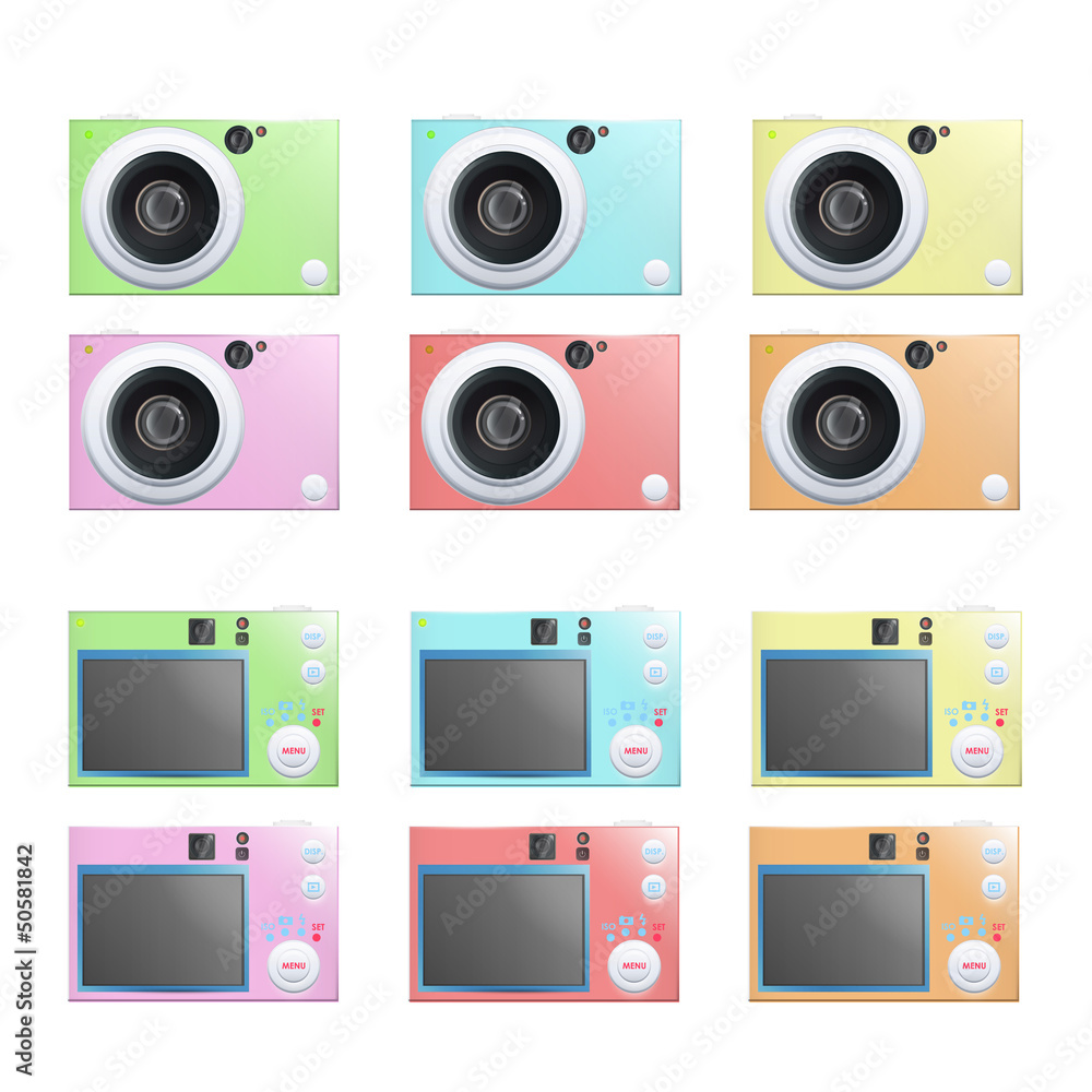 Collection of colorful cameras. Collection of colorful cameras.