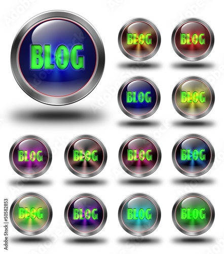 Blog glossy icons, crazy colors