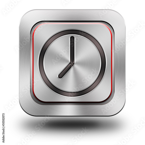 Clock aluminum glossy icon #01