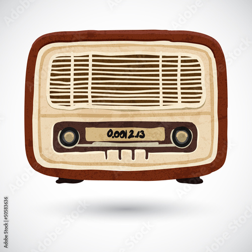 Grunge vintage wooden radio