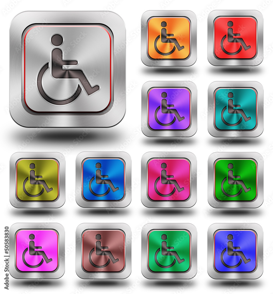 Accessibility aluminum glossy icons, crazy colors - obrazy, fototapety, plakaty 