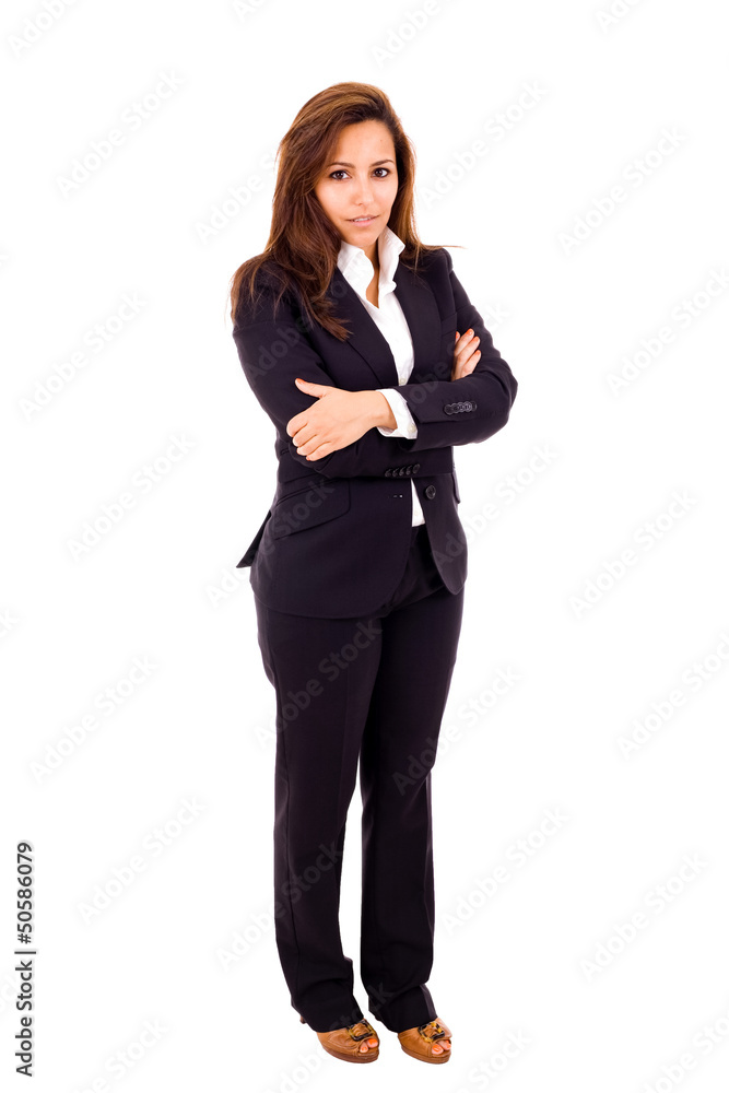 Young Businesswoman portrait full length on white background Young Businesswoman portrait full length on white background
