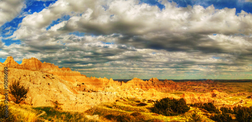 Obraz na płótnie Scenic view at Badlands National Park, South Dakota, USA w salonie