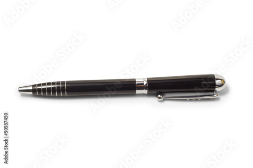 black ballpoint pen for writing isolated