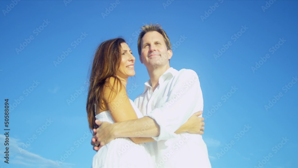 Portrait Attractive Caucasian Couple Together Outdoors Portrait Attractive Caucasian Couple Together Outdoors