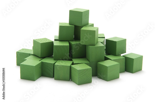 Concept photo green building blocks represent green construction