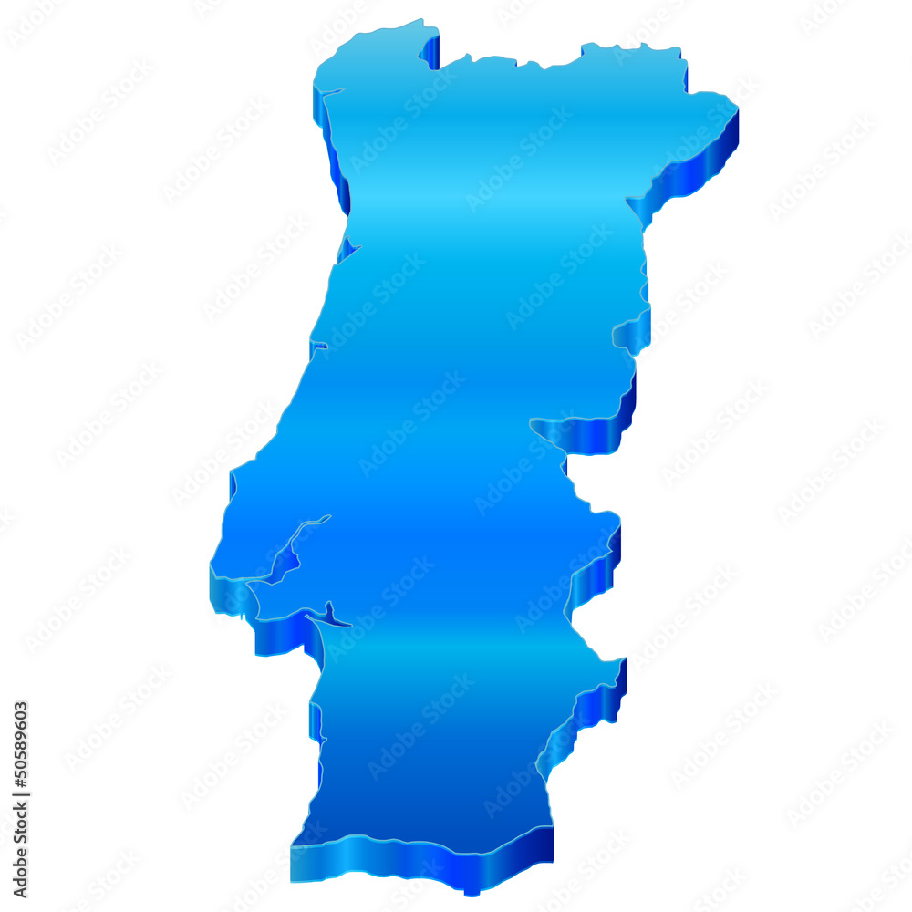 ポルトガル　地図　３D
