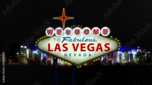 Welcome to Fabulous Las Vegas Sign with City In Background