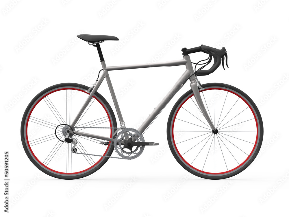 Speed Racing Bicycle Isolated on White Background