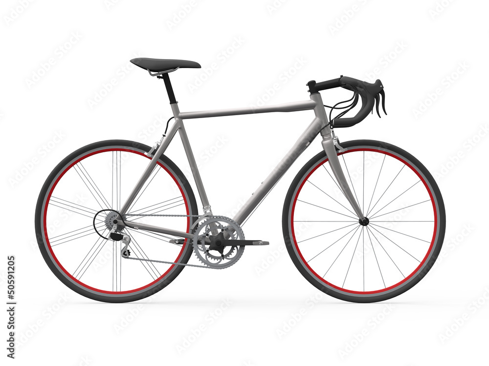 Fototapeta premium Speed Racing Bicycle Isolated on White Background