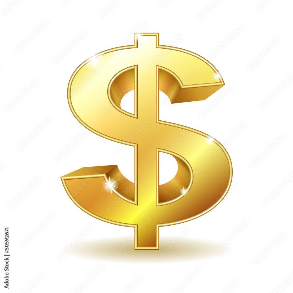 Golden dollar sign Golden dollar sign