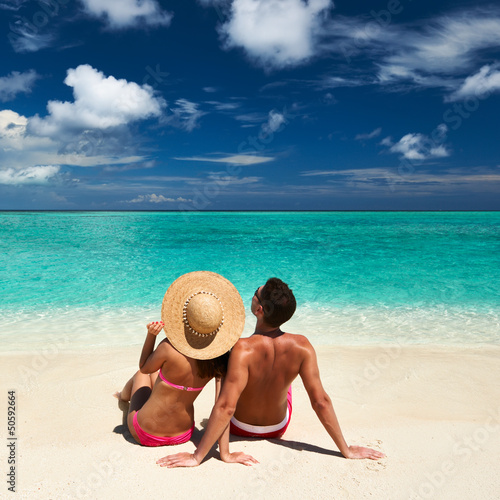 Couple on a beach at Maldives