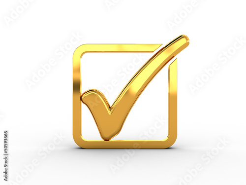 Golden rectangle with check mark
