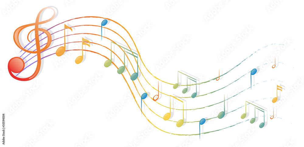 The musical notes and the G-clef The musical notes and the G-clef