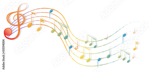 The musical notes and the G-clef