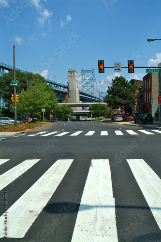 Bild auf Leinwand pont et passage piéton de Philadelphie