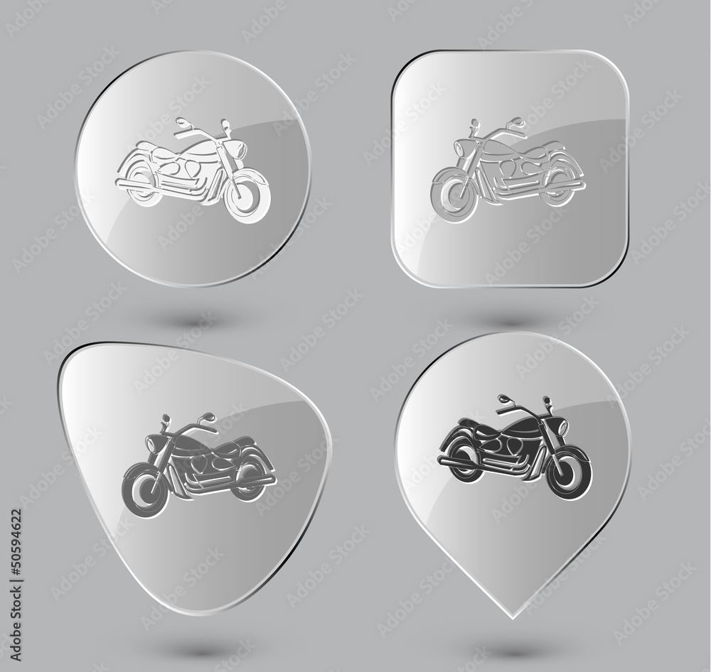 Motorcycle. Glass buttons. Vector illustration. Motorcycle. Glass buttons. Vector illustration.