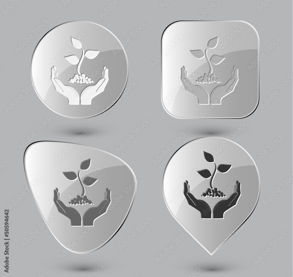 life in hands. Glass buttons. Vector illustration. life in hands. Glass buttons. Vector illustration.