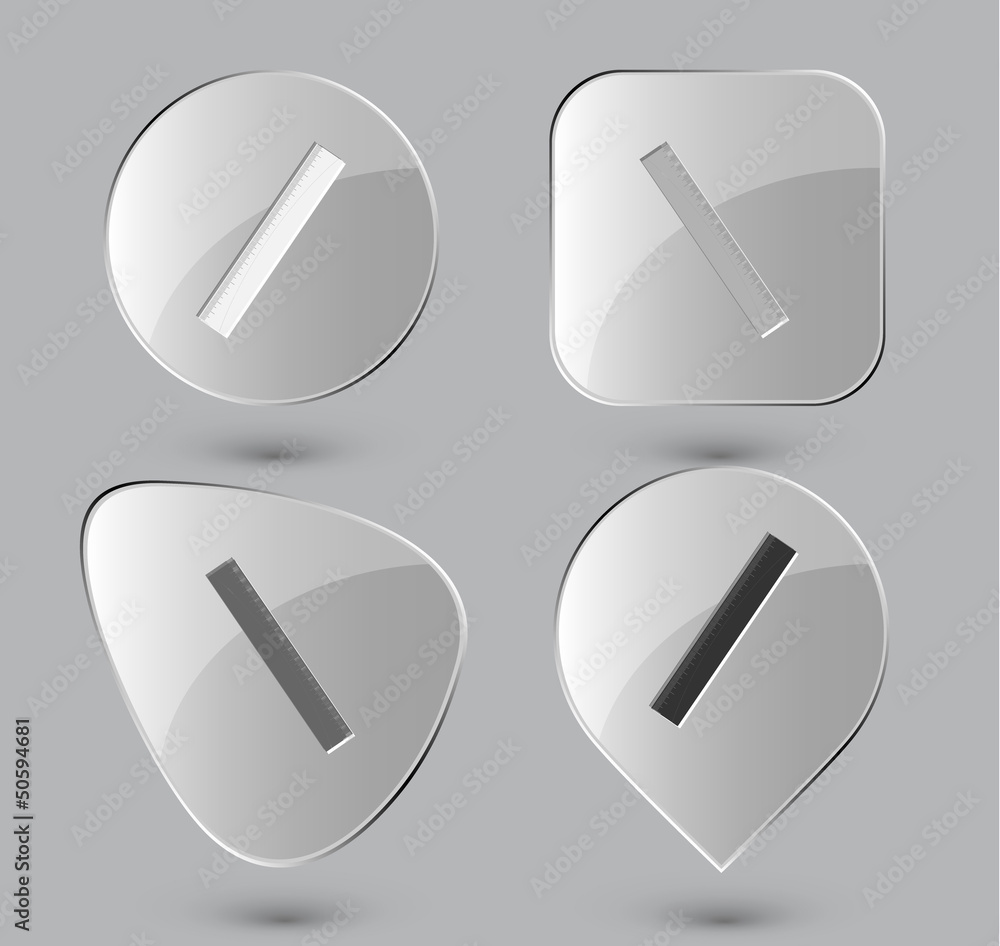 Ruler. Glass buttons. Vector illustration. Ruler. Glass buttons. Vector illustration.