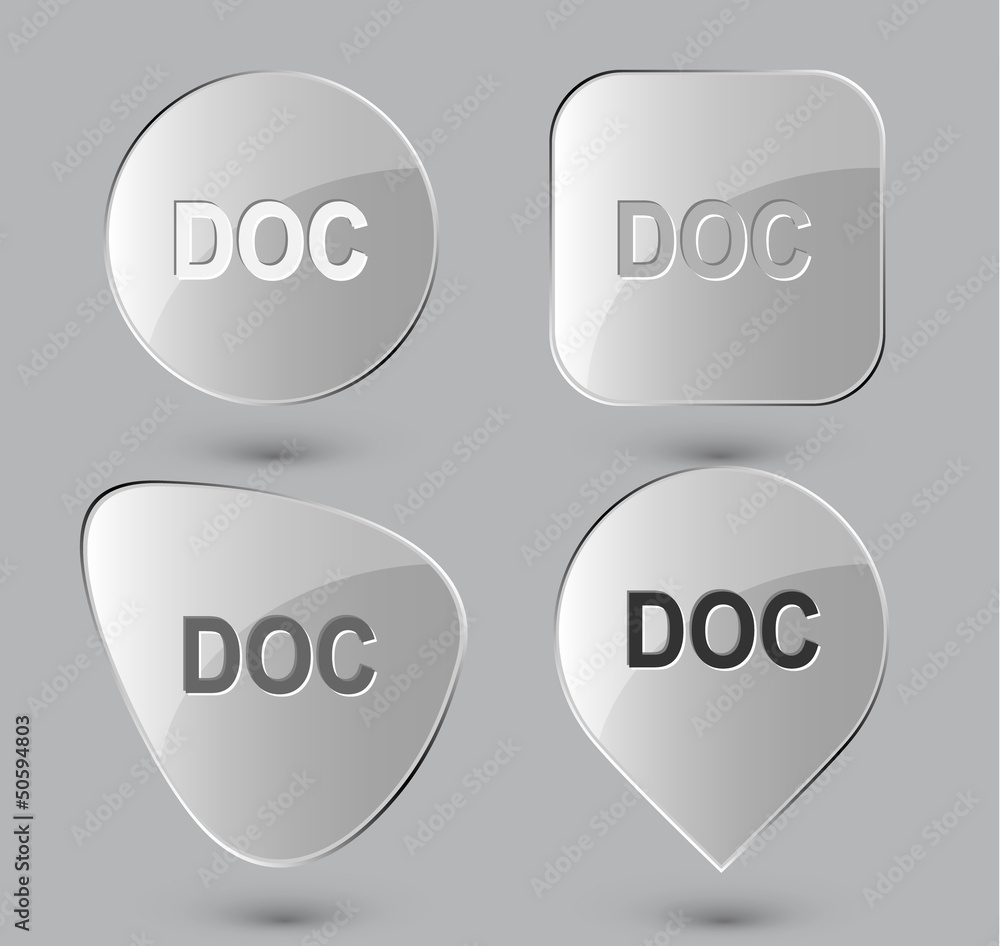 Doc. Glass buttons. Vector illustration. Doc. Glass buttons. Vector illustration.