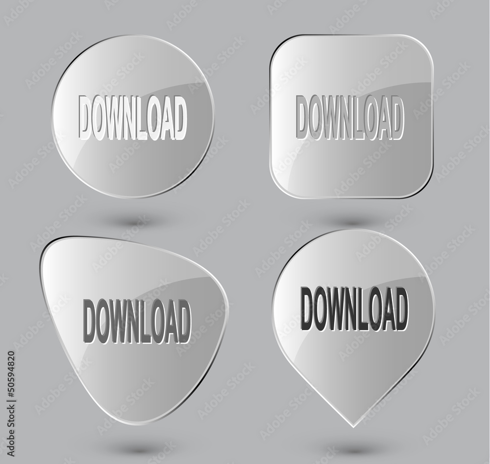 Download. Glass buttons. Vector illustration. Download. Glass buttons. Vector illustration.