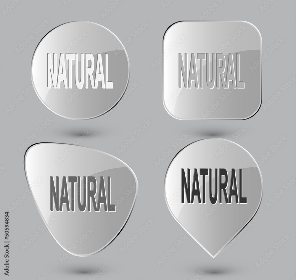 Natural. Glass buttons. Vector illustration. Natural. Glass buttons. Vector illustration.