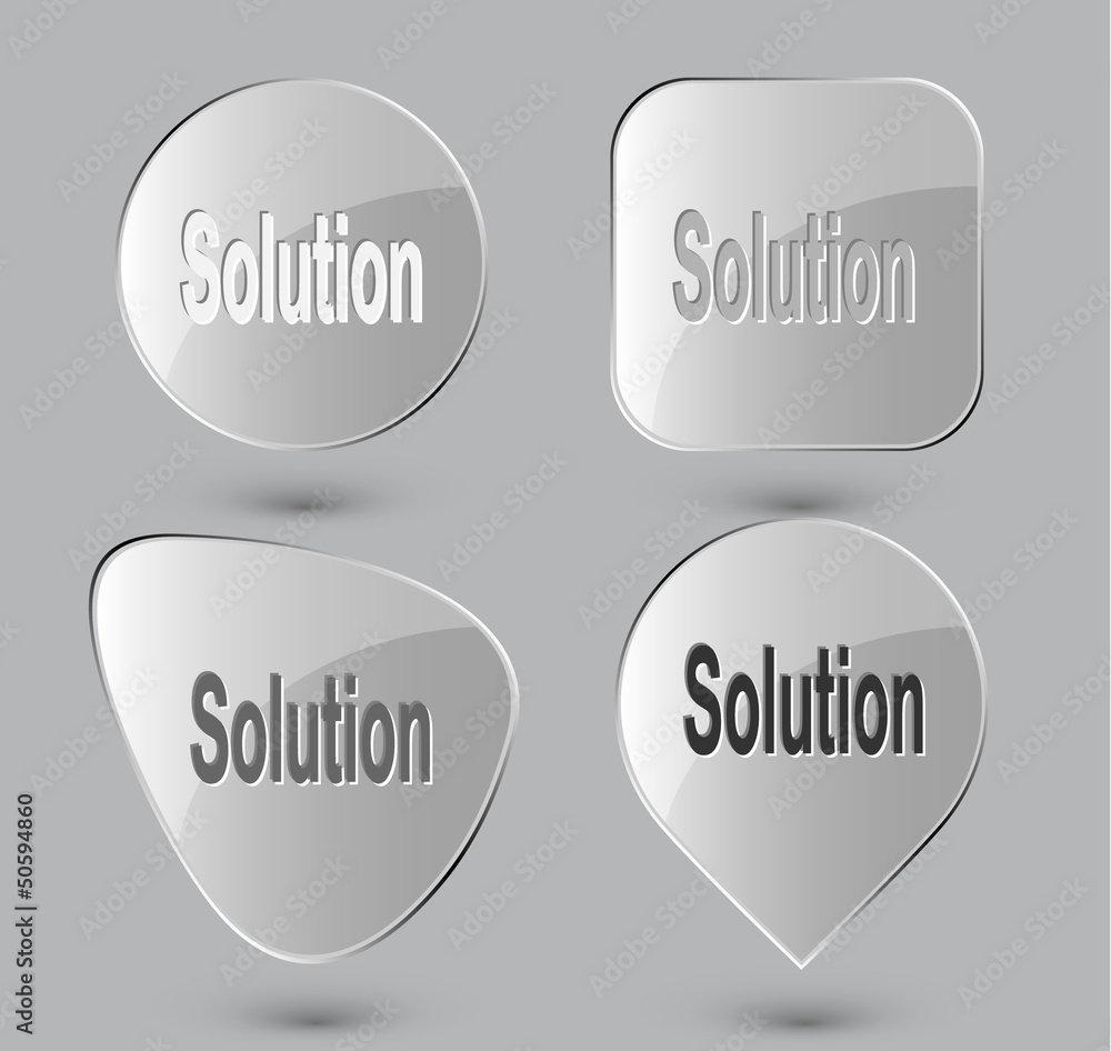 Solution. Glass buttons. Vector illustration. Solution. Glass buttons. Vector illustration.