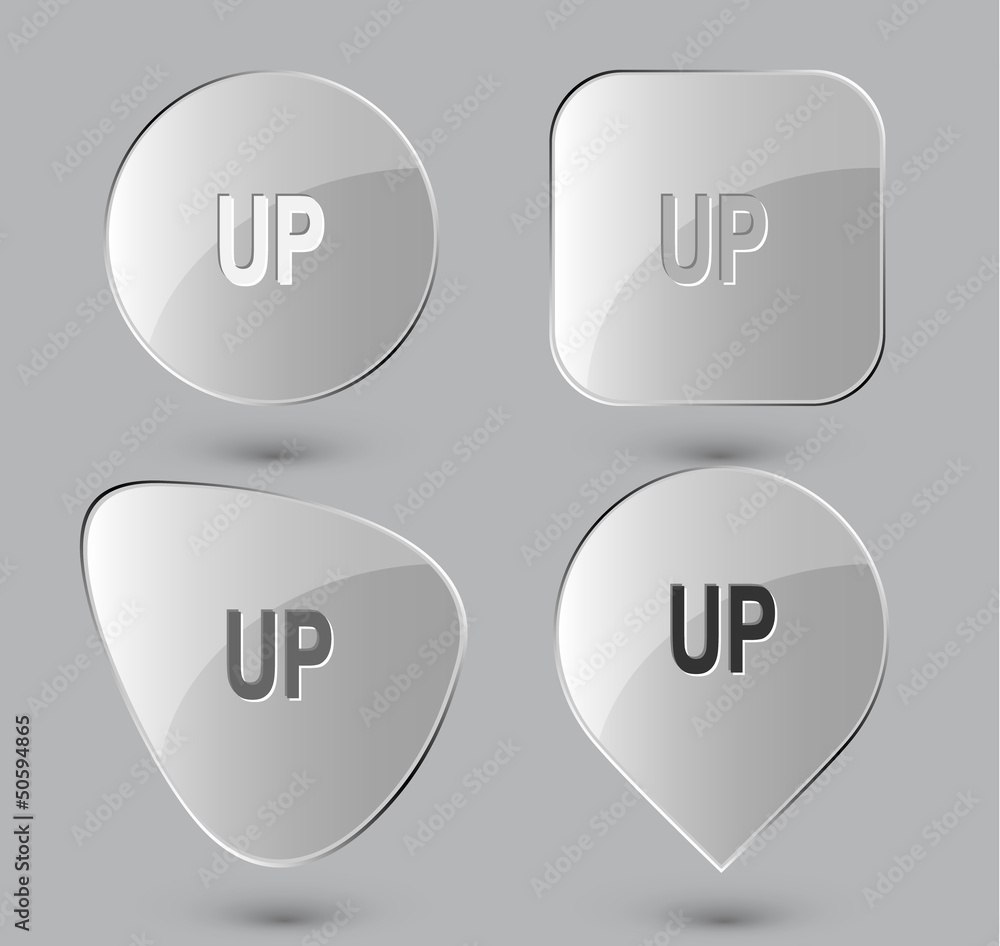 Up. Glass buttons. Vector illustration. Up. Glass buttons. Vector illustration.