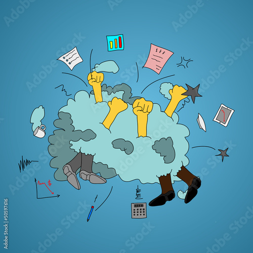 teamwork fail concept.