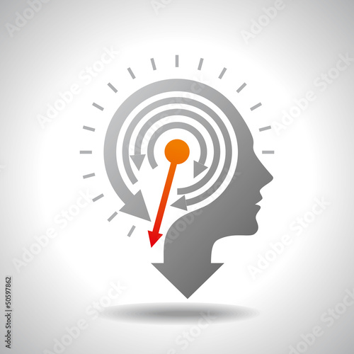 Stop Watch in Human Head - Conceptual Vector