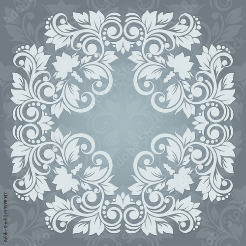 Lace Invitation card with abstract floral background.