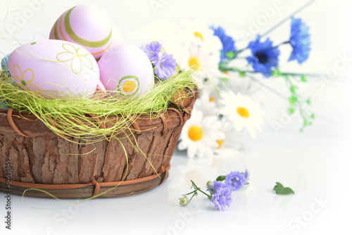 basket of easter eggs