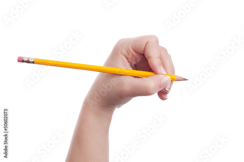 Woman hand holding a pencil