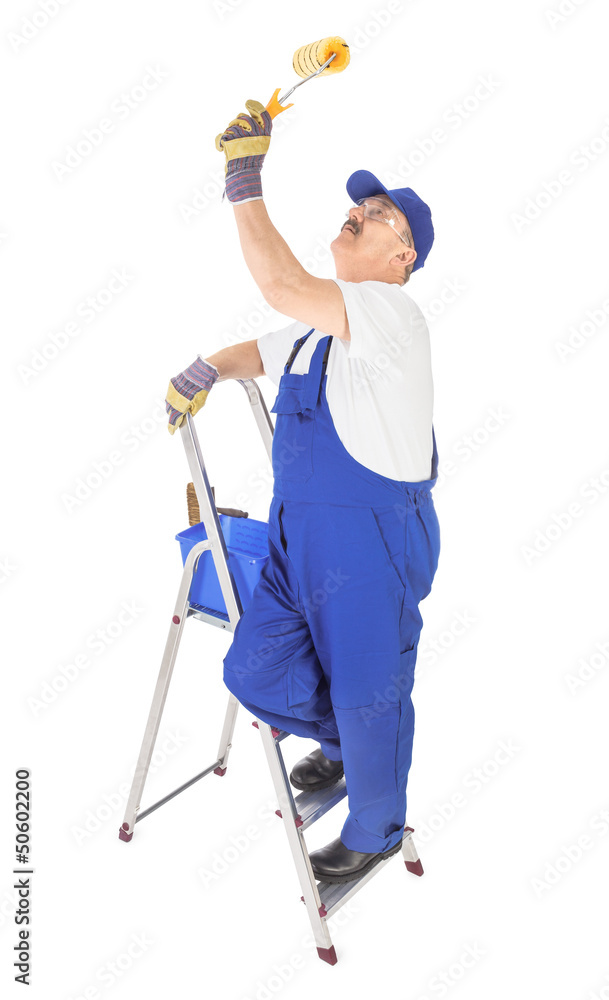 house painter on the ladder house painter on the ladder