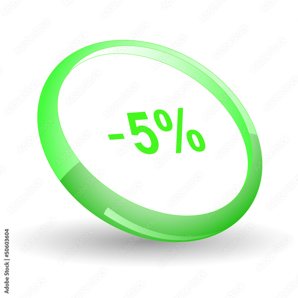 -5%. Vector icon. -5%. Vector icon.