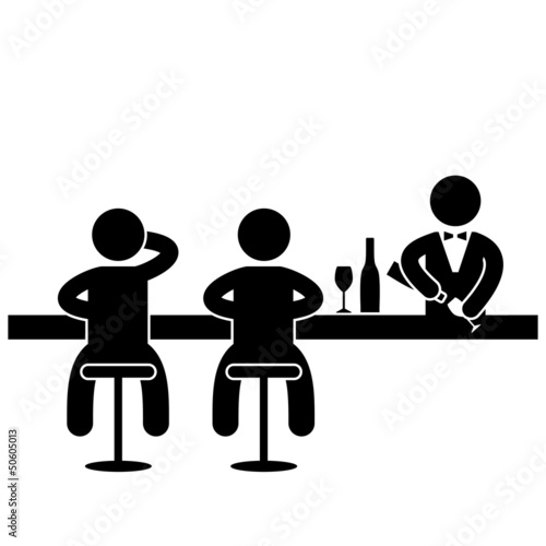 bar theke kneipe piktogramm silhouette vektor icon button