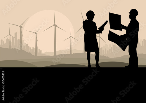 Excavator loader and workers digging at construction site with r