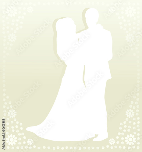 Wedding card with man and women in vector background