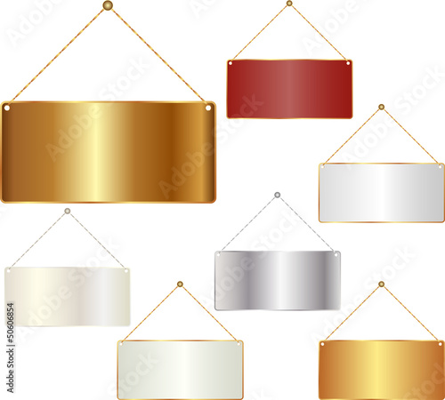 set of isolated hanging sign